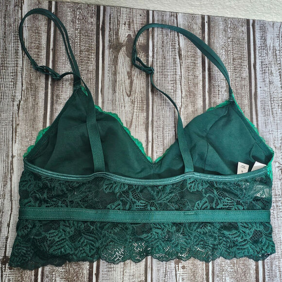 Auden green lacey bralette womens size medium - Picture 3 of 4